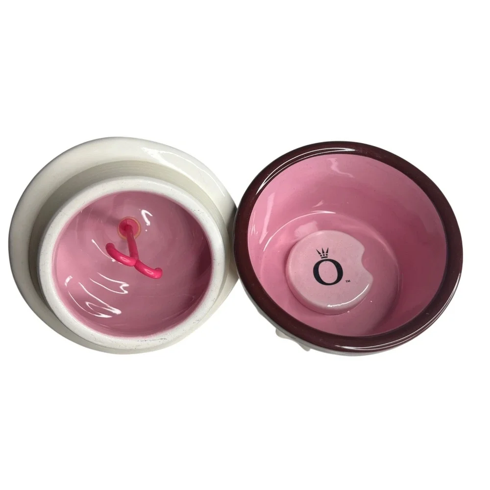 Retired Pandora Breast Cancer Ribbon Cupcake Ceramic Trinket Jewelry Box Pink